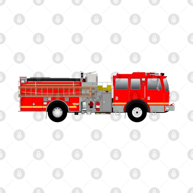 Red Fire Engine (with yellow stripe) by BassFishin