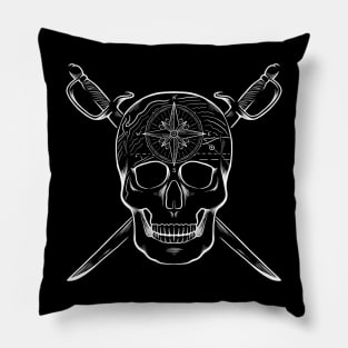 Pirate's Life For Me (White Lines) Pillow