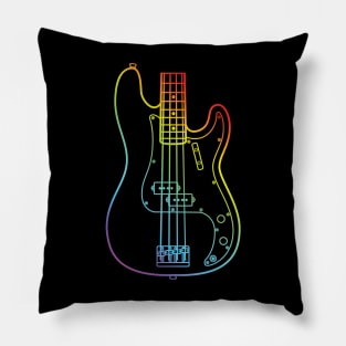 P-Style Bass Guitar Body Colorful Outline Pillow