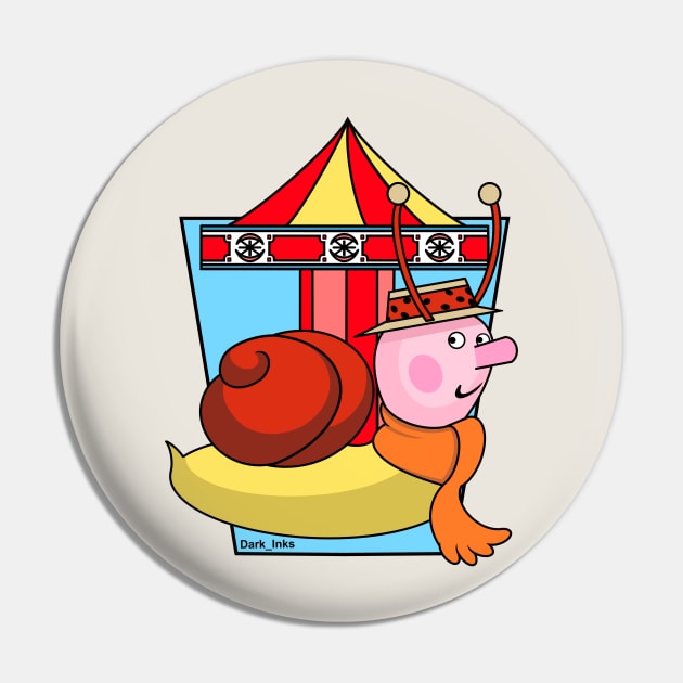 Brian the Snail - Magic Roundabout Pin by Dark_Inks