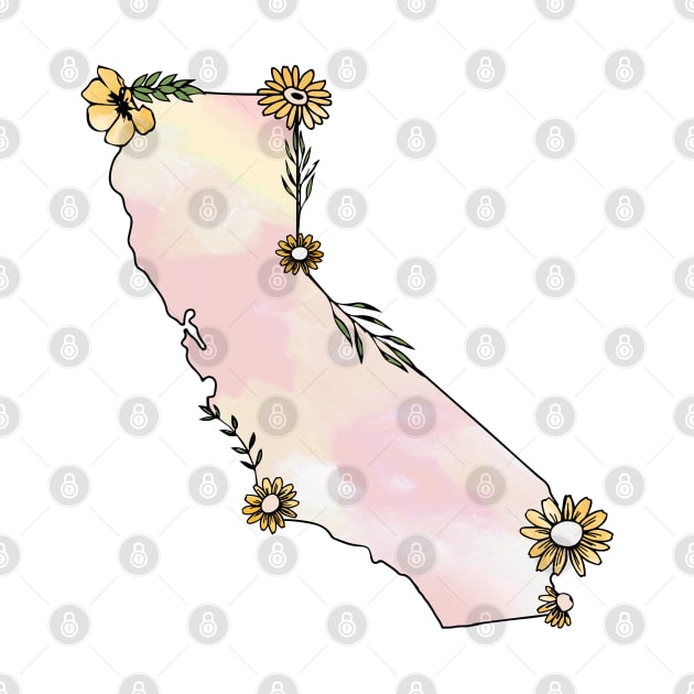 Floral California Doodle Sticker by aterkaderk