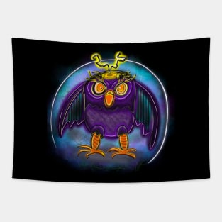 Electric Anxiety Owl Tapestry