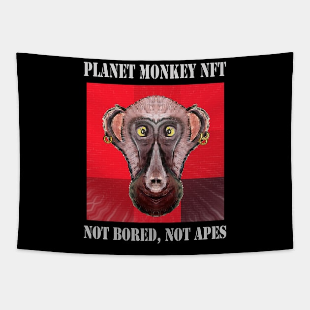 On Planet Monkey nft Collection Not Bored Apes Tapestry by PlanetMonkey