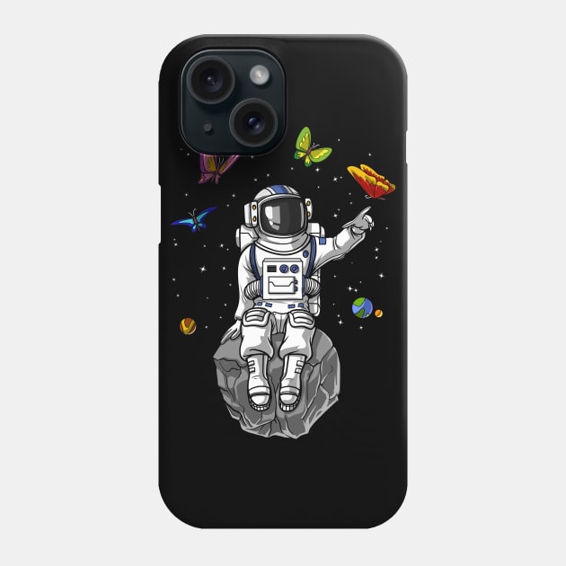 Psychedelic Astronaut Butterflies Phone Case by underheaven