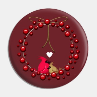 Christmas love birds Pin