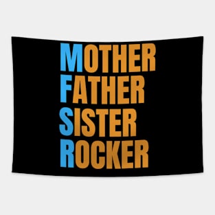 Horizontal Mother Father Sister Rocker, logo on back Tapestry