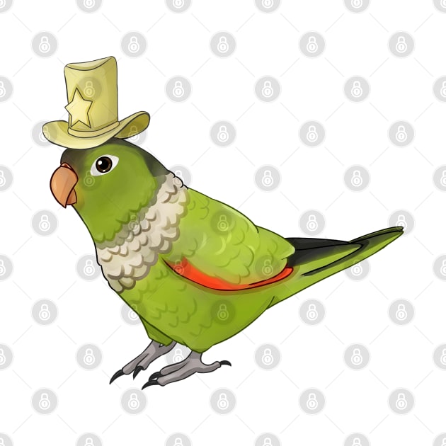 Cute Black Capped Conure with Hat by merue