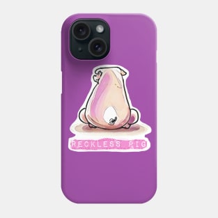 the reckless pig sit on floor Phone Case