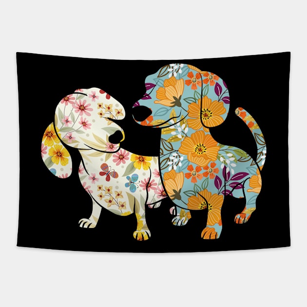 Vintage Dachshund Gifts Dachshund dogs Tapestry by QQdesigns