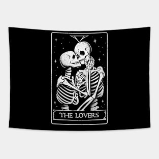 The Lovers - Death Skull Valentines Gift Tapestry