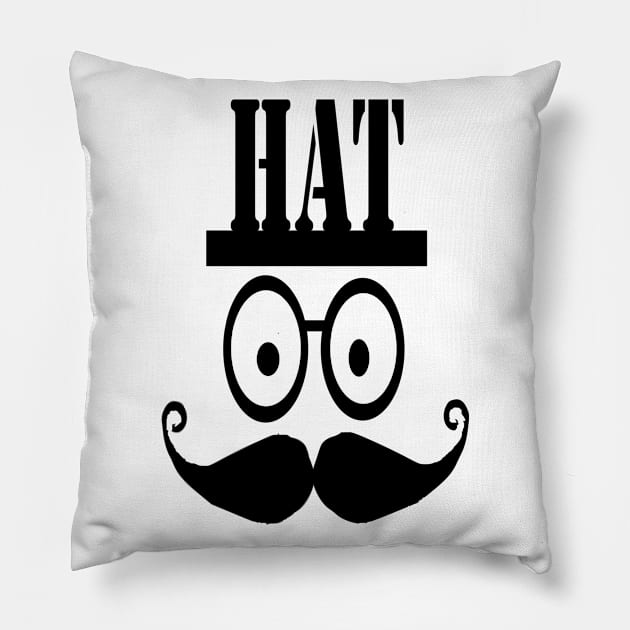 funny face with HAT Pillow by RAK20