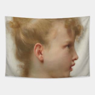 Etude; Tete de Petite Fille (Visage de Profil) by William-Adolphe Bouguereau Tapestry