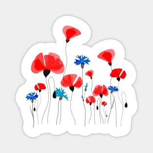 Poppies & Cornflowers #RBSTAYCAY #Redbubble Magnet