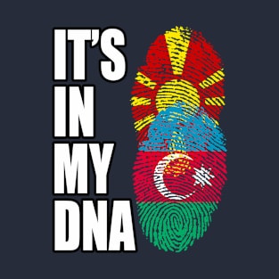 Macedonian And Azerbaijani Mix Heritage DNA Flag T-Shirt