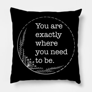 You are exactly where you need to be - Quotes collection Pillow