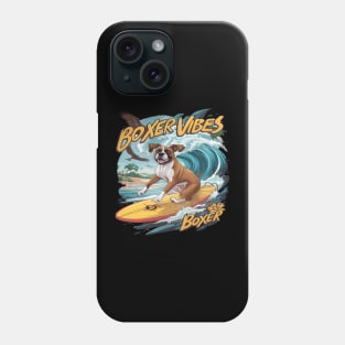 Majestic Boxer Dog Surfing Phone Case