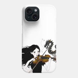 Dragon and the Violin Playing Girl Phone Case