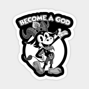 Became a God Kawaii Cute Baphomet Lucifer Cartoon Blackcraft Magnet