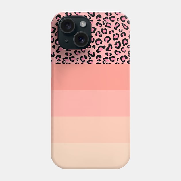 Pink pastel lines Leopard Phone Case by camilovelove