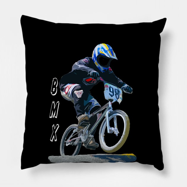 bmx Pillow by rickylabellevie