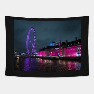 London Eye Ferris Wheel in Blue colour Tapestry