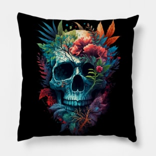 Tropical Skull Head design #2 Pillow