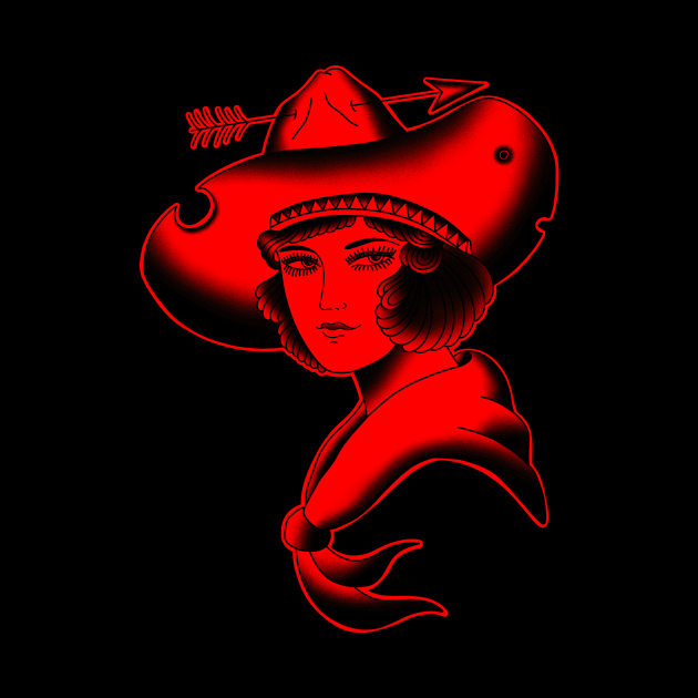 HomeSchoolTattoo Red Cowgirl by HomeSchoolTattoo