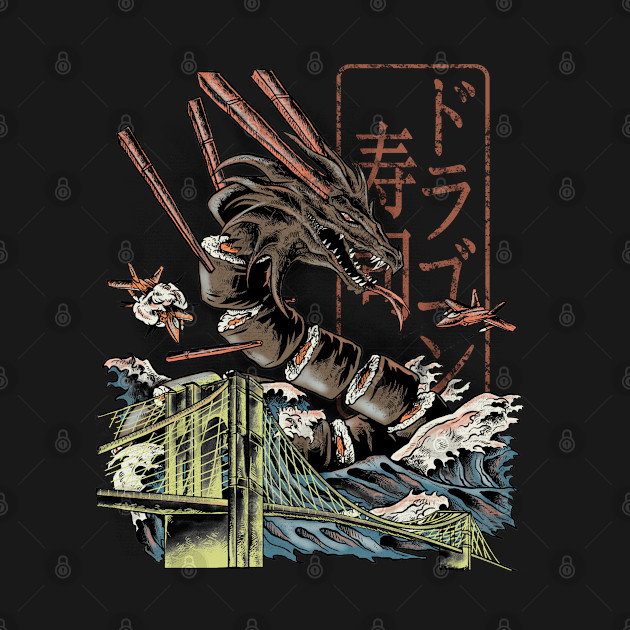 Discover Dragon Sushi Anime Manga Japan City Action Funny Classic Tokyo Fight Gift - Dragon - T-Shirt