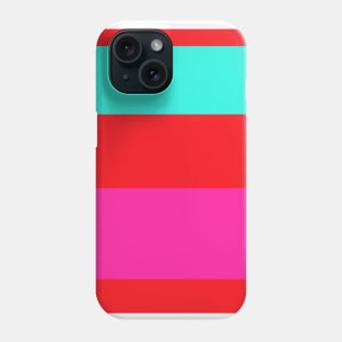 A solid palette of Cherry Red, Persian Rose, Metallic Yellow and Fluorescent Blue stripes. Phone Case