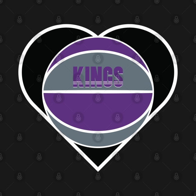 Heart Shaped Sacramento Kings Basketball by Rad Love