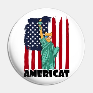 Funny Americat T-shirt Pin