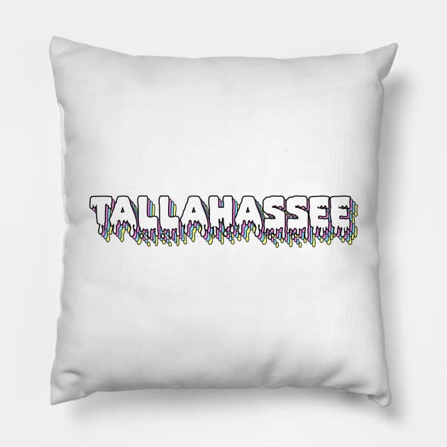 Tallahassee Retro Drippy Pillow by lolosenese