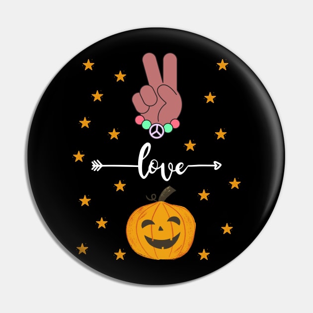 Peace Love And Pumpkin Pin by TANSHAMAYA