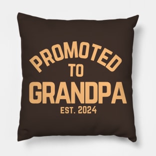 Promoted To Grandpa Est 2024 Funny New Grandpa Fathers Day Gift Pillow