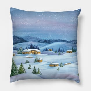 Snowy winter landscape Pillow