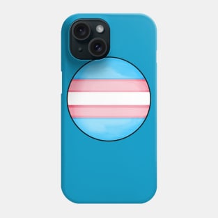 Transgender pride flag colours circular sphere Phone Case