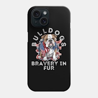 Bulldogs Bravery In Fur Phone Case