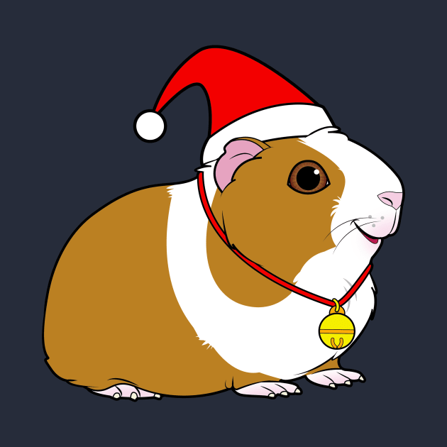 Discover Guinea Pig in a Santa Hat at Christmas - Guinea Pig Christmas - T-Shirt