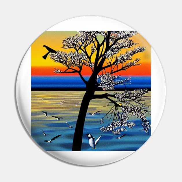 Picturesque Sunset Pin by ErikBowmanDesigns