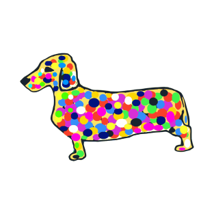 Daschund Mosaic Dots Dog T-Shirt