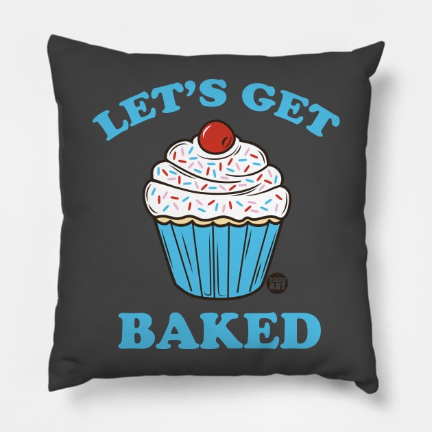 GET BAKED Pillow by toddgoldmanart