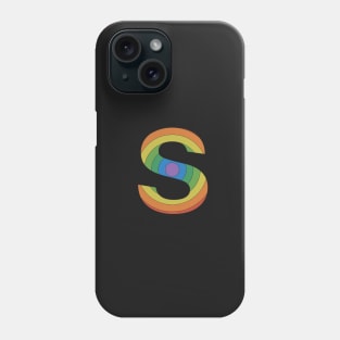 Retro Rainbow 'S' Sticker Phone Case