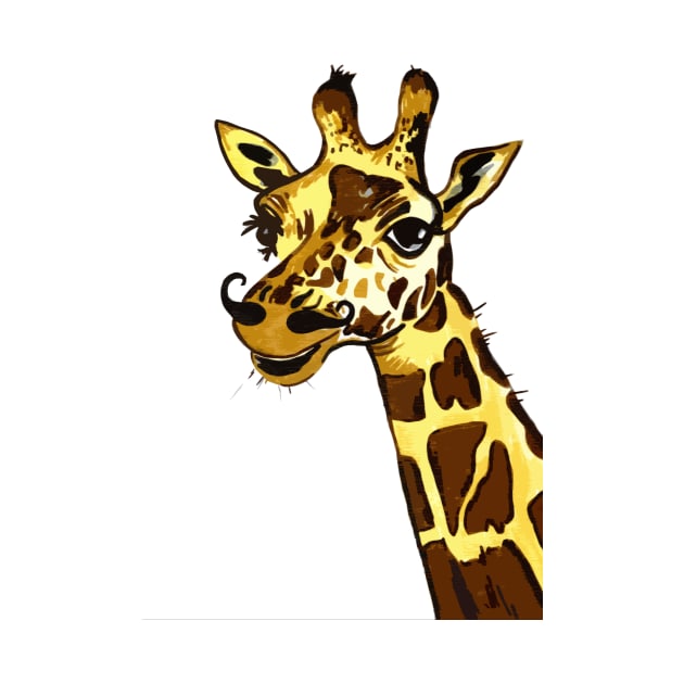 Giraffe with moustache by drknice