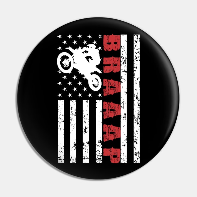 Motocross American Flag - US Sports Pin by Pannolinno