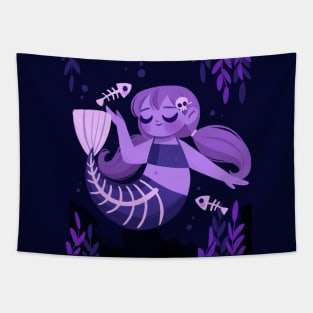 Skeleton Mermaid Tapestry