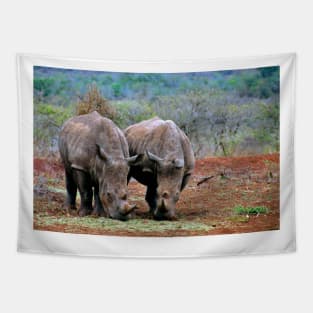 White Rhinoceros Zulu Nyala Game Reserve South Africa Tapestry