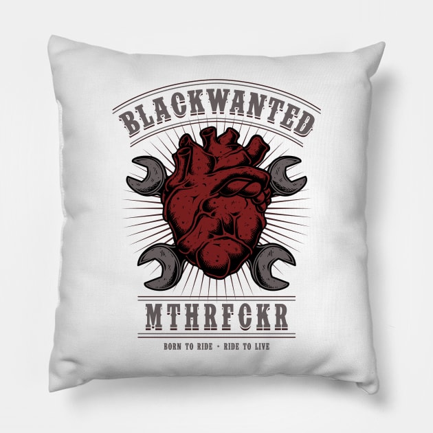 Black Wanted Heart Pillow by Black Wanted