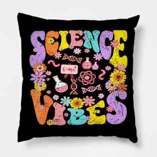 Science Vibes 1St Day Of Back To School Groovy Teacher Pillow