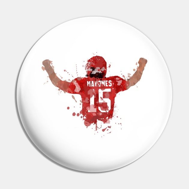 Patrick Mahomes Splatter Brush Art Pin by cwijeta