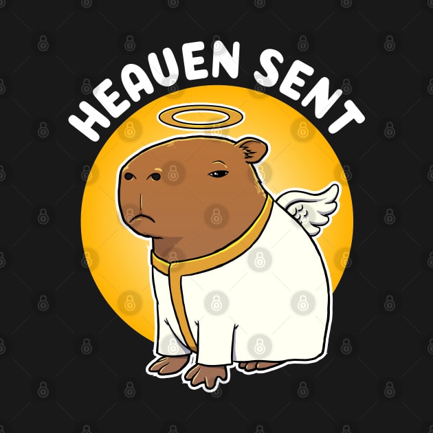 Heaven Sent Capybara Angel Cartoon by capydays